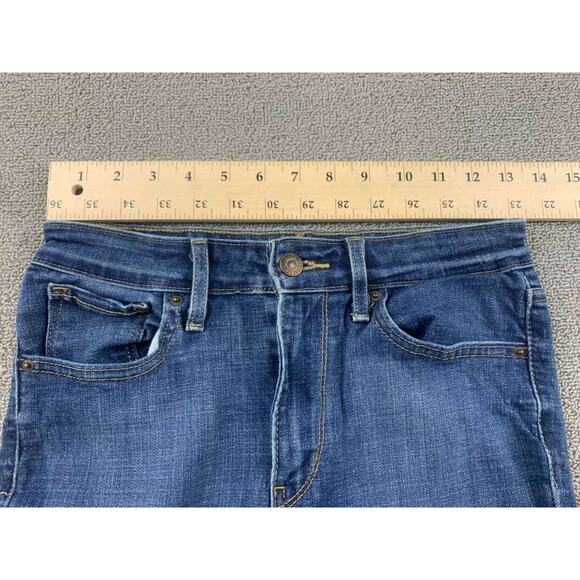 Levis 721 High Rise Skinny Jeans Women 28 Blue Washed Zip Five Pocket Logo Patch - Picture 5 of 9